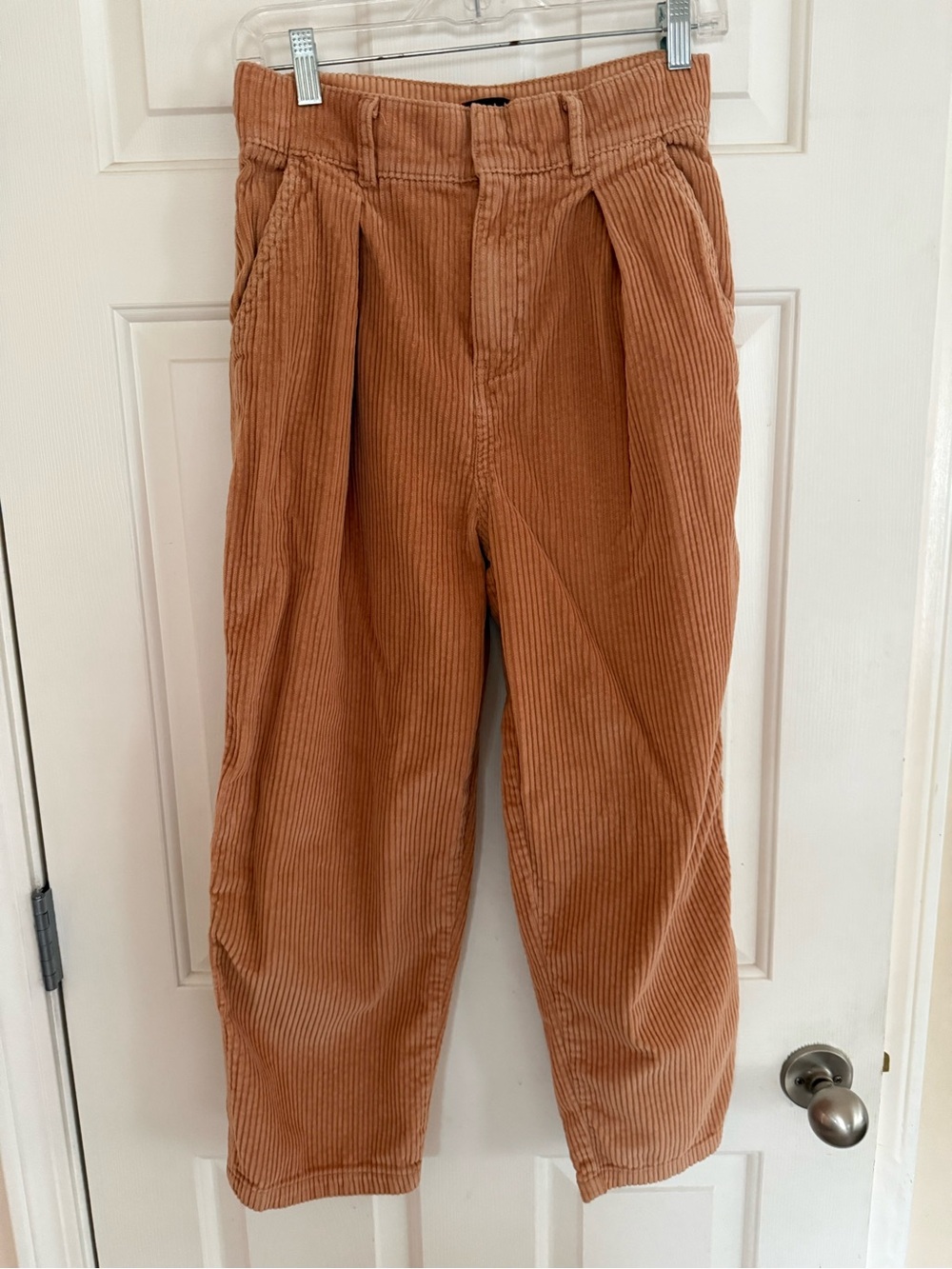 Urban Outfitters BDG Corduroy Barrel Leg Pants Cropped Pleated Camel Size 2